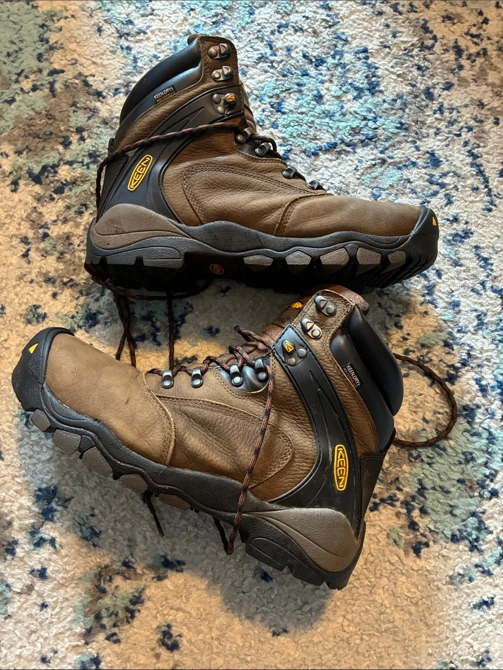 KEEN Men's Utility Brown Lace-Up safety Hiking Boots Workwear size 11 D
